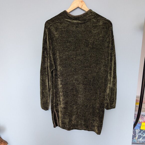 Olive Green Vintage Searle Button Front Chenille Tunic - Picture 2 of 10